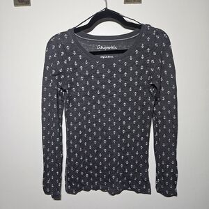 Aeropostale Dark Gray Anchor Print Shirt
